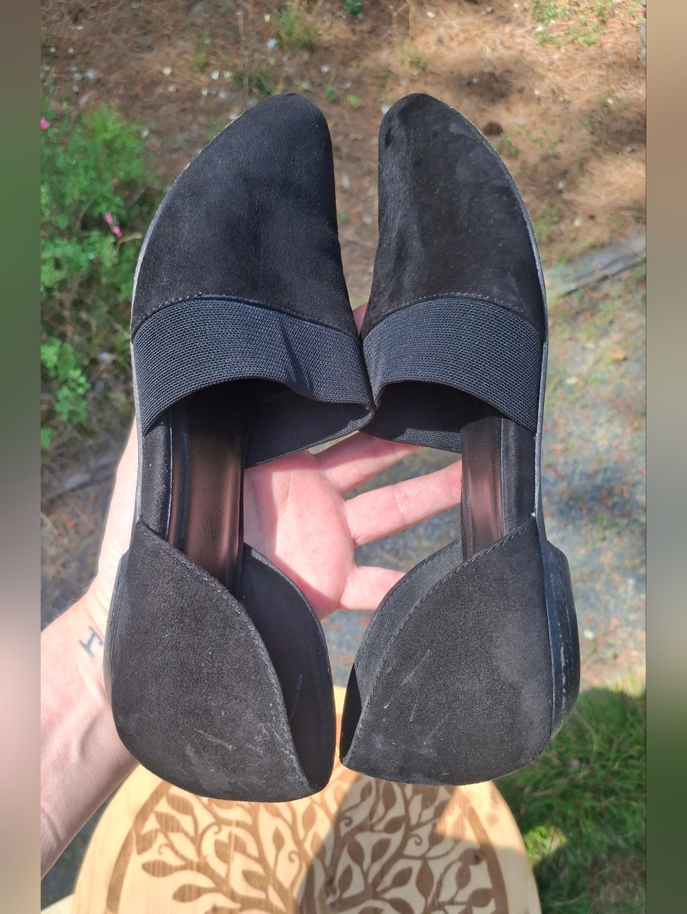 Eileen Fisher Ida Black Suede d'Orsay Pointy Toe Flex Fit Flats Size 7.5 - Picture 5 of 9